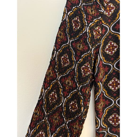 A.L.C. Alexa Kaleidoscope Printed Silk Flounce Sleeve Dress - Picture 6 of 7